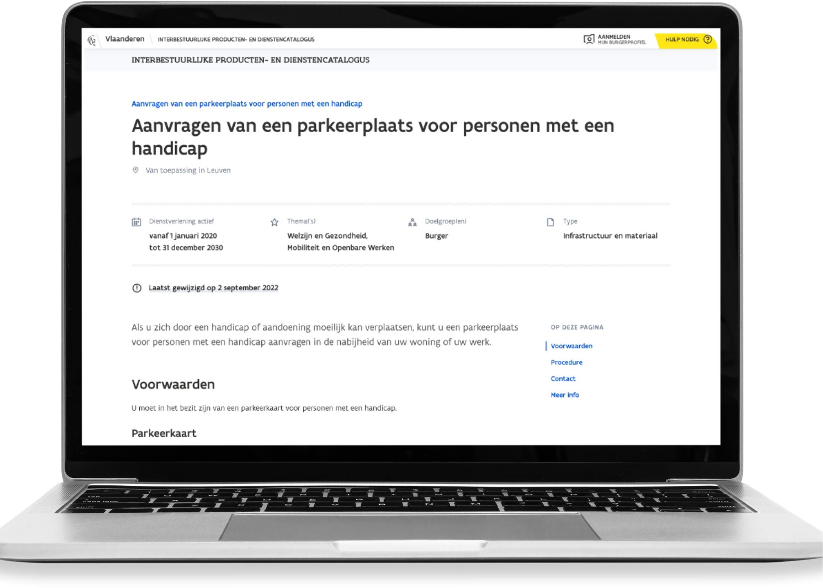screenshot website Digitaal Vlaanderen